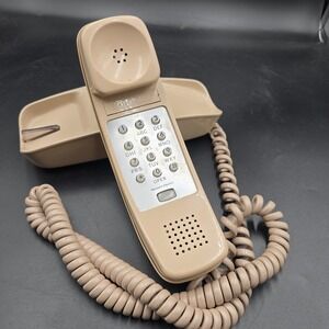 VTG Trimline Beige Touchtone Desk Wall Phone 1994 & Chord Western Electric Works